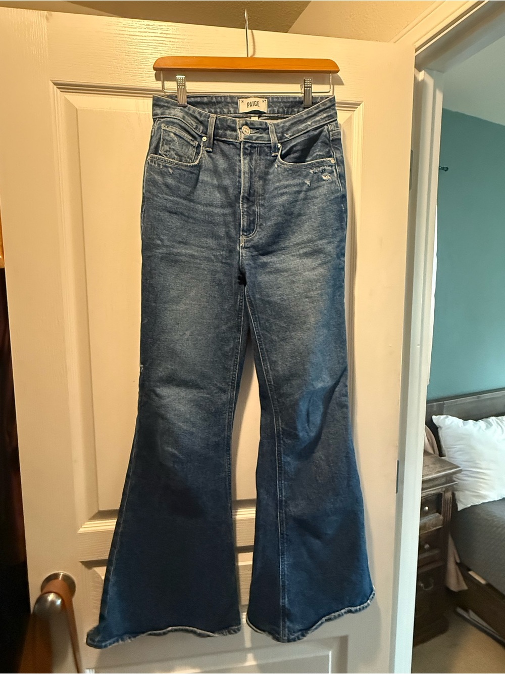 PAIGE “Charlie” Women’s Blue Flared Jeans
